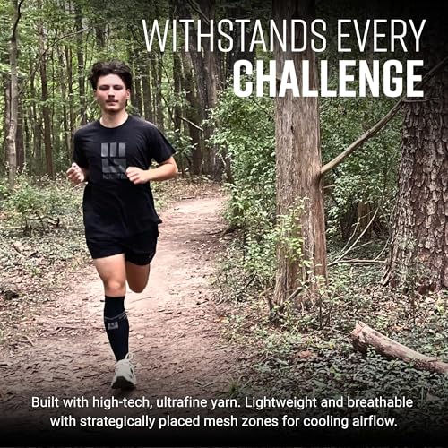 Image of MudGear Graduated Compression Socks, Durable, Sweat-Resistant OCR Performance Socks with Cushioned Footbed, Made in USA
