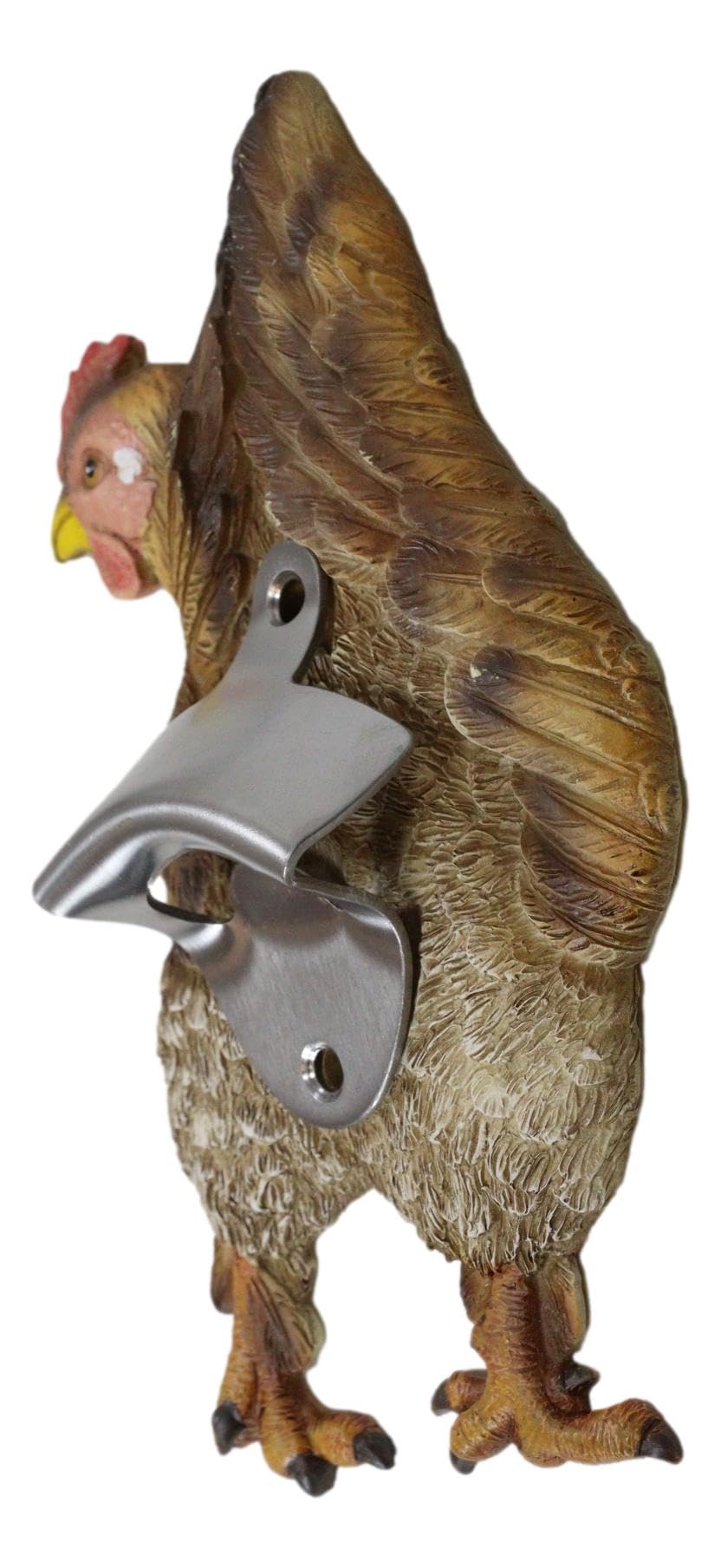 Drunken Hen Chicken Wine Bottle Holder - Whimsical Farm Animal Figurine, Hand-Painted Resin, 9.75" Long