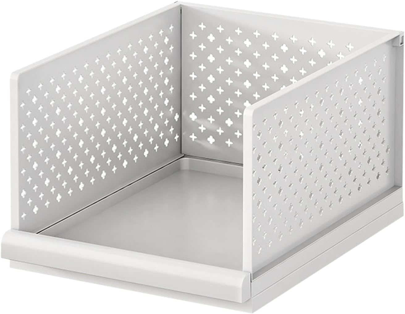 Closet Shelf Organizer, Stackable Wardrobe Bin Clothing Storage Basket Rack