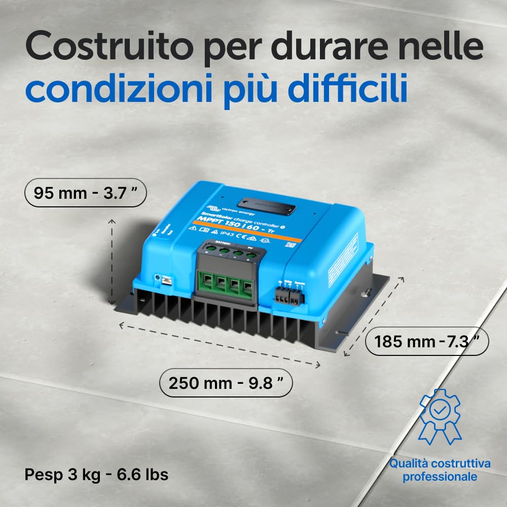 Victron Energy SmartSolar MPPT TR 150V 60 amp 12/24/36/48-Volt Regolatore di Carica Solare (Bluetooth)