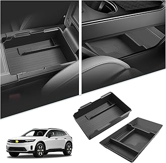 SKTU 2Pcs for 2024 2025 2026 Honda Prologue Center Console Organizer for 2024 2025 2026 Honda Prologue/Acura ZDX Console Tray & Under Console Tray 2024 2025 2026 Prologue Accessories with Coin Holder
