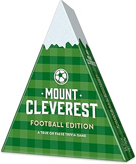 Mount Cleverest - Football Edition | True or False Trivia Game | Fun Family Card Game for Adults & Kids | Party Games for Kids Birthday | Travel Games | Gift for Boys and Girls | Stocking Filler