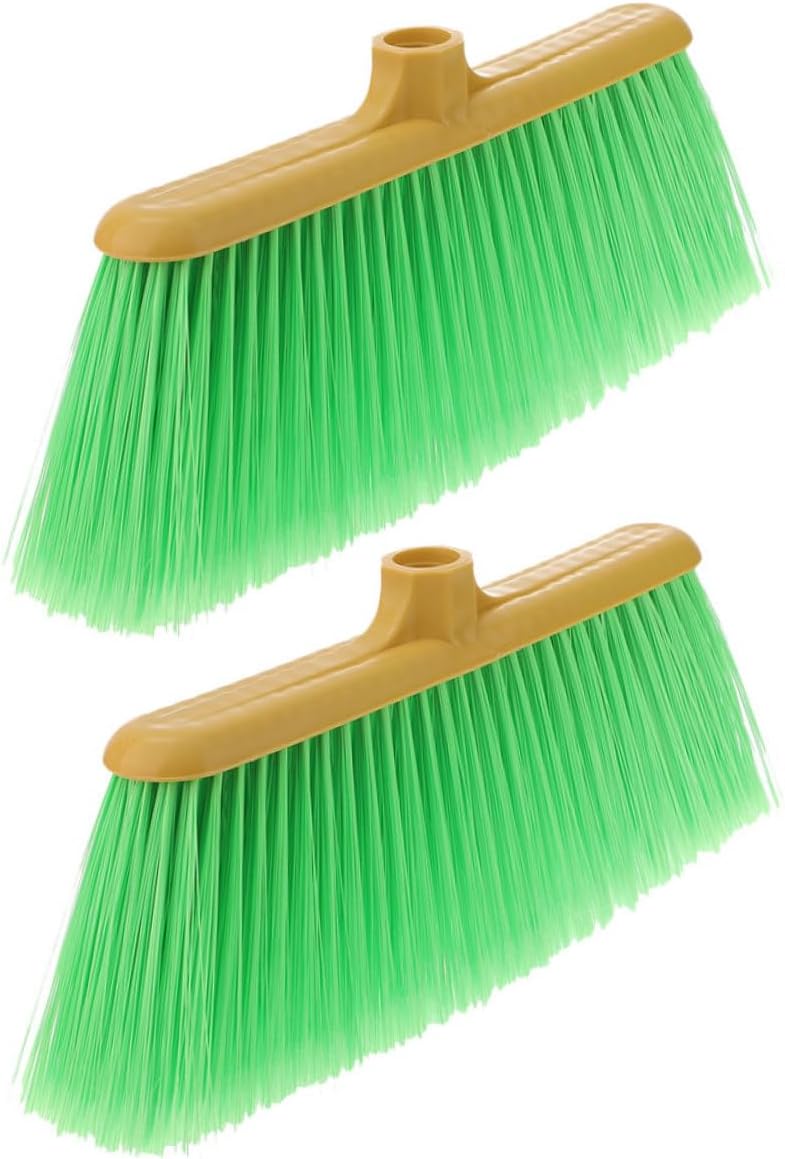Baluue 2pcs Broom Replacement Plastic Broom Cleaning for Home Office Kitchen Garage Easy to Install Floor Refill Parts Green