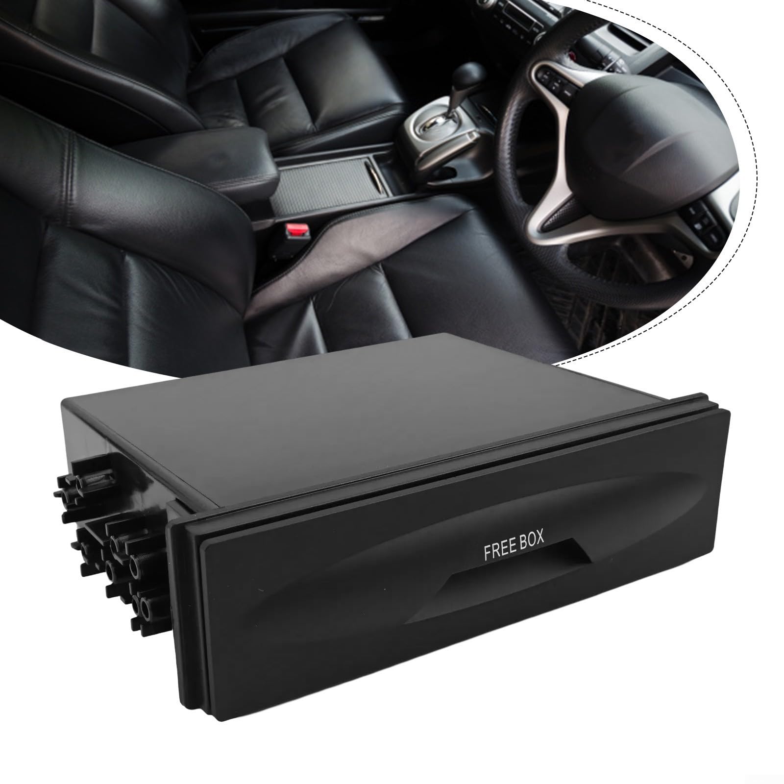 Cassetto portaoggetti per auto, per conversione audio stereo 1 DIN e refitting