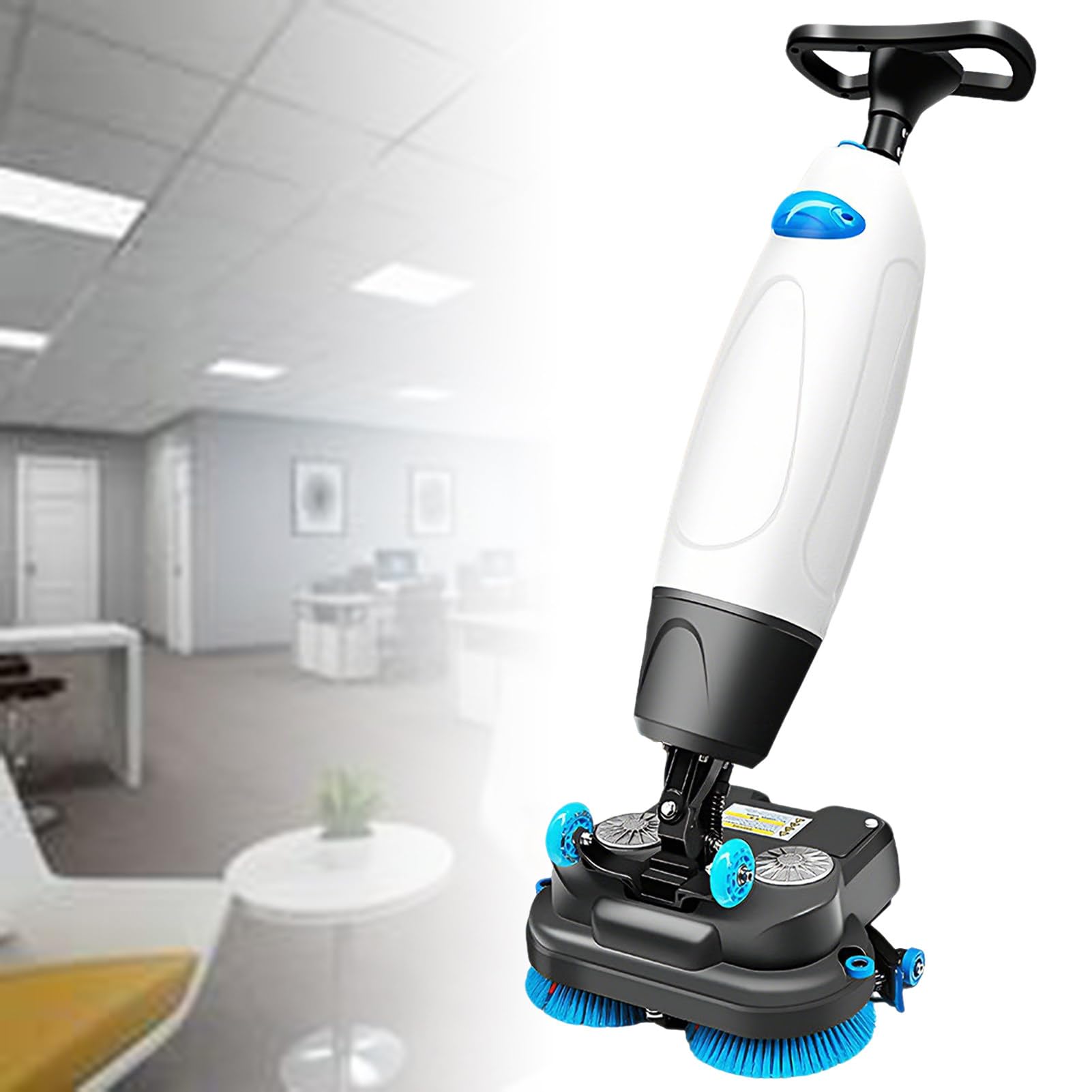 ExoticaBlend Electric Walk Behind Floor Scrubber Dryer 17" Scrub Path,4.5 L + 7.5 L Dual Tanks,Coverage 1200㎡/H,240 RPM,for Wooden Floors,Tiles,Terrazzo,Marble,Cement Floors White