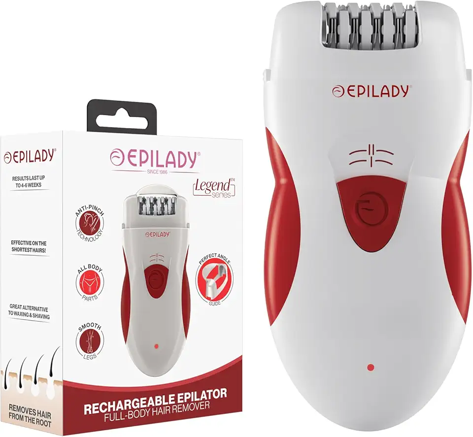 Epilady Legend 4 | Cordless Epilator Hair Removal Device for Women, 2 Speed Bikini Trimmer, Electric Shaver for Women, Rechargeable Body Hair Remover