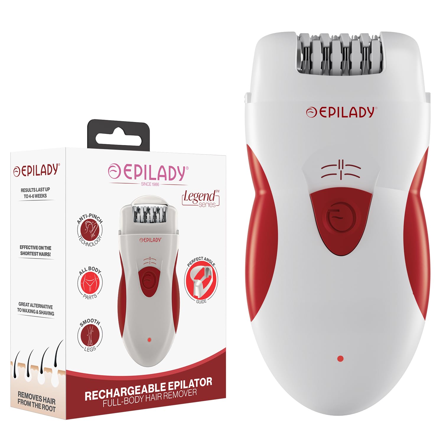 Epilady Legend 4 | Cordless Epilator Hair Removal Device for Women, 2 Speed Bikini Trimmer, Electric Shaver for Women, Rechargeable Body Hair Remover
