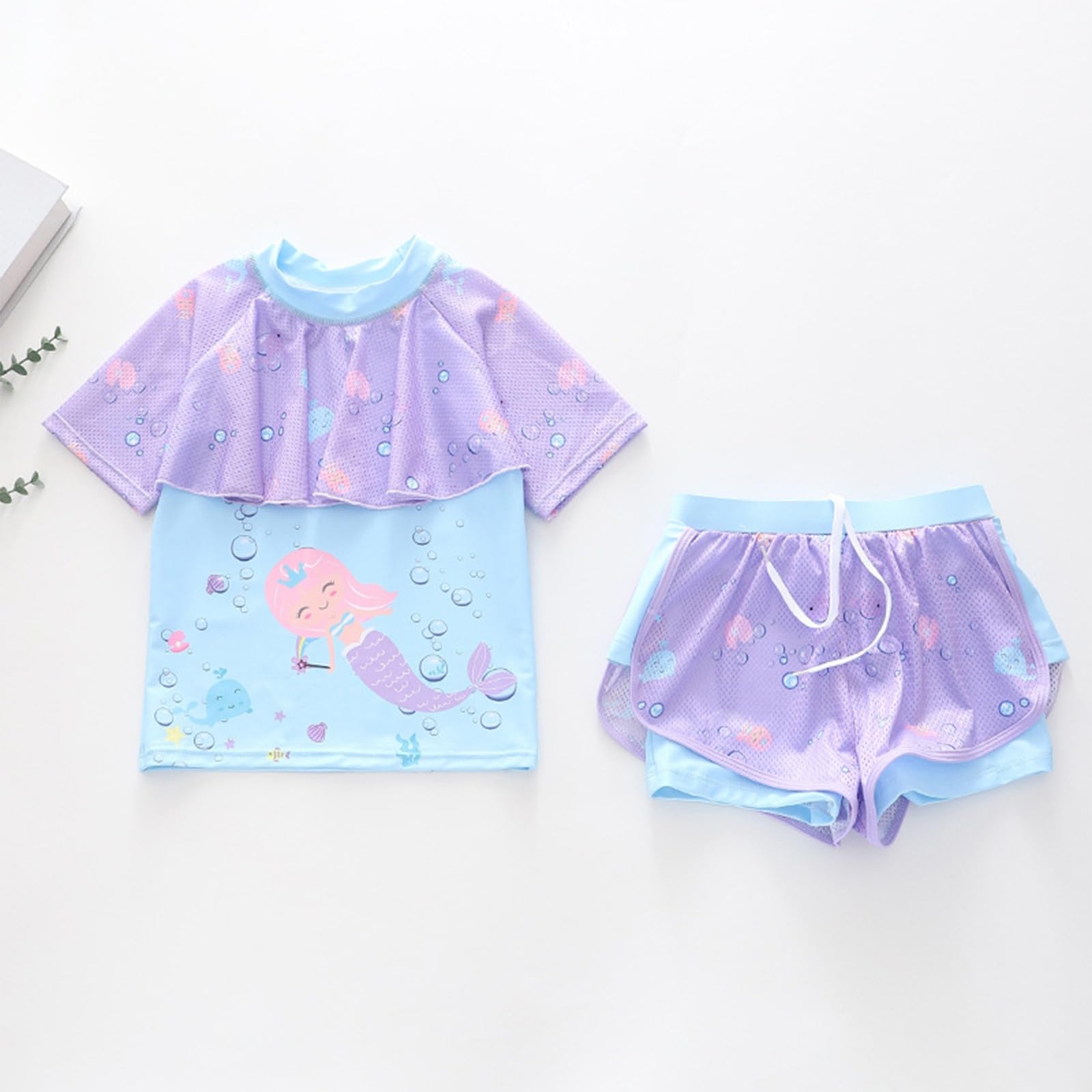 Bañador de triángulo para niñas con falda, traje de baño de dos piezas para niñas, dulce, deportivo, para niños y adolescentes, con ajuste cómodo