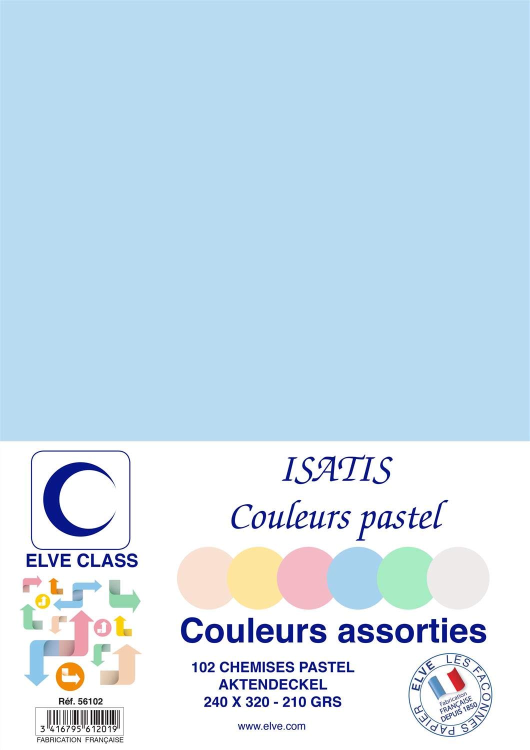 Elve 3 Stück à 102 Mappen 210 g 240 x 320 mm ISATIS Farben Pastellfarben