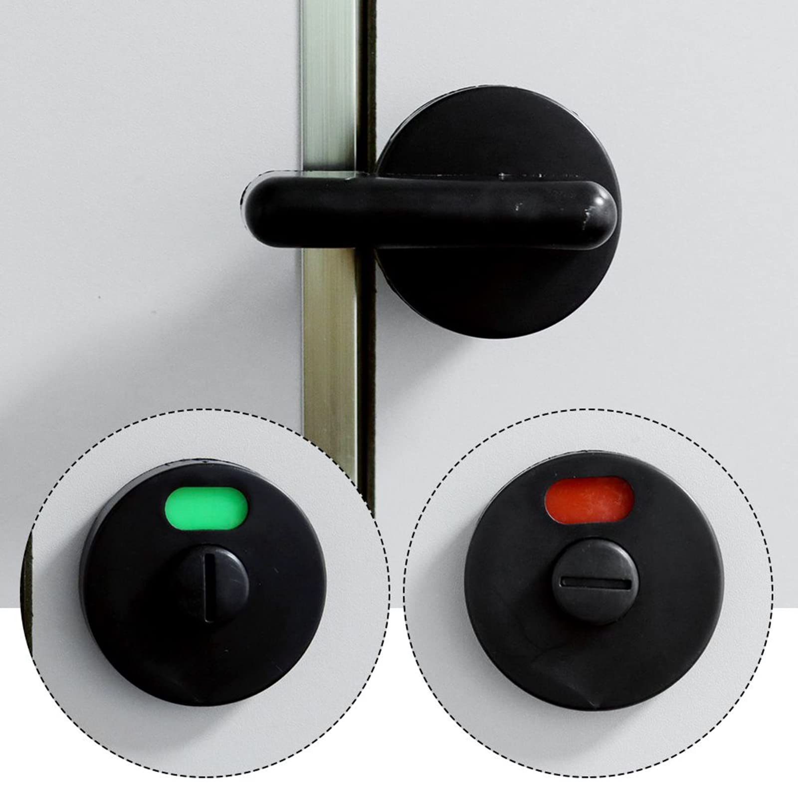 Schild met deurslot voor wc rechthoek 63/8 mm brons