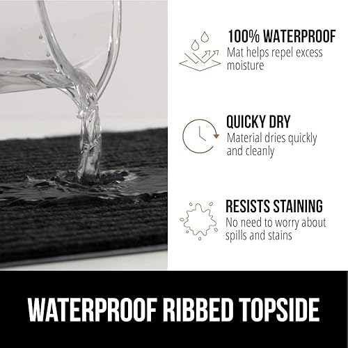 Miniatura 3 de Gorilla Grip Tapete de protección de tráfico resistente, 47 x 35 pulgadas, parte trasera de goma duradera, tapete de puerta para interiores y