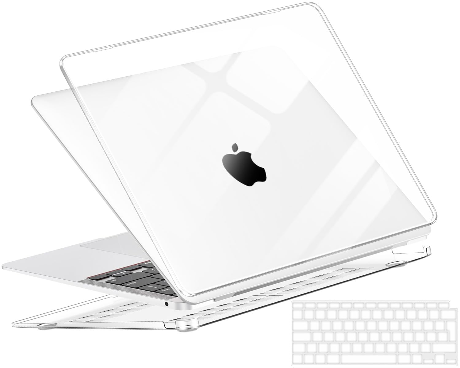 Coque Compatible MacBook Air 13 M1 2021-2018 A2337 A2179 A1932, Plastique Etui Rigide Cristal + Couverture de Clavier TPU