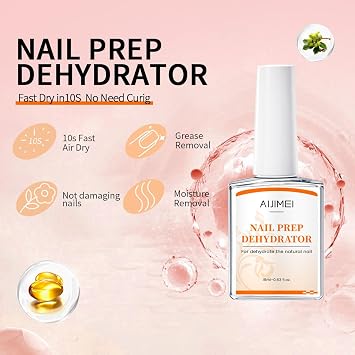 Nail Dehydrator Professional Acid Free Natural Prep Dehydrate Acrylic Supplies Nail Prep Dehydrator For Acrylic And Gel Polish (18ml/0.63fl.oz)