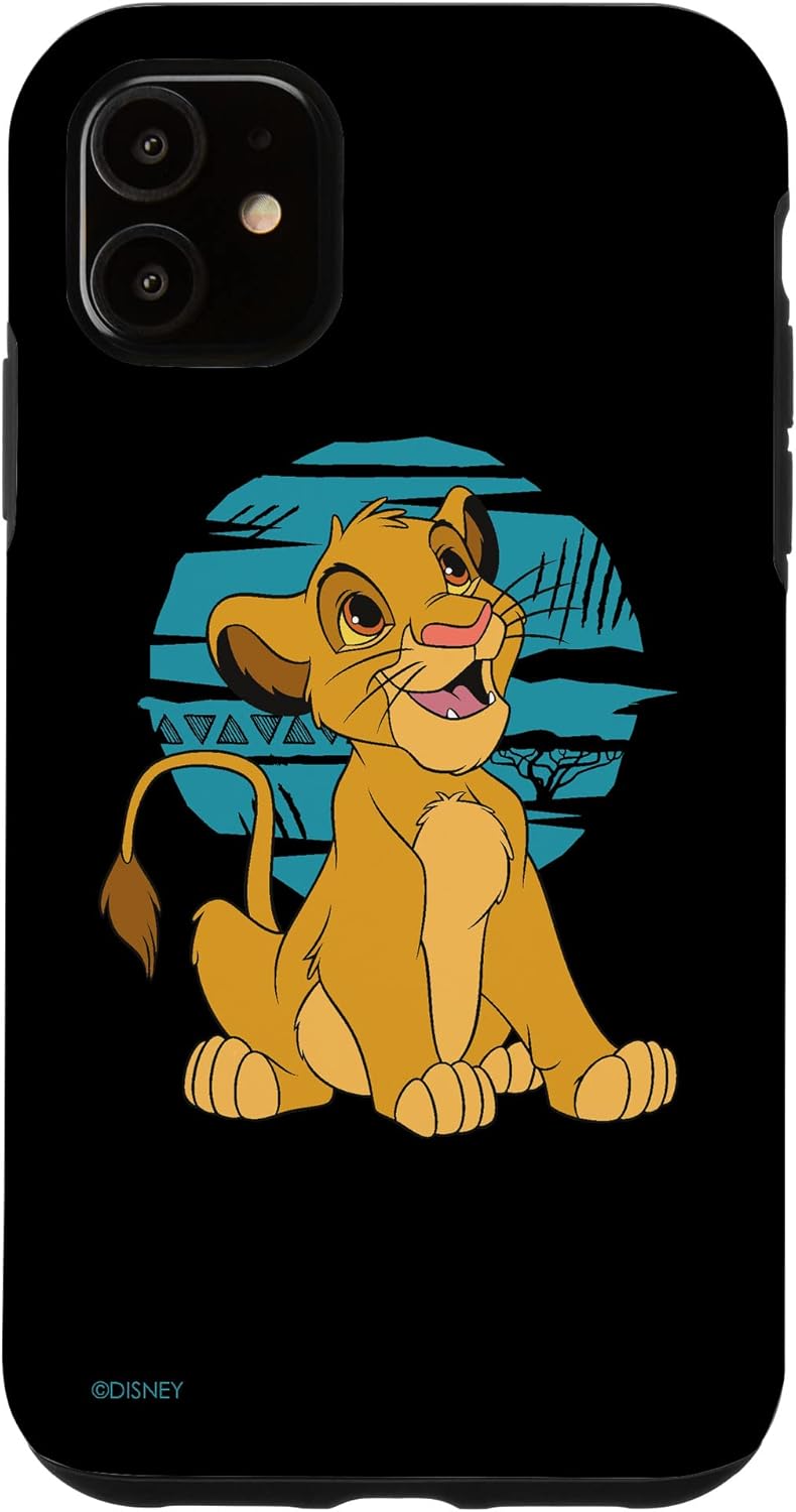 iPhone 12/12 Pro Disney The Lion King Young Simba Happy Blue Retro Case
