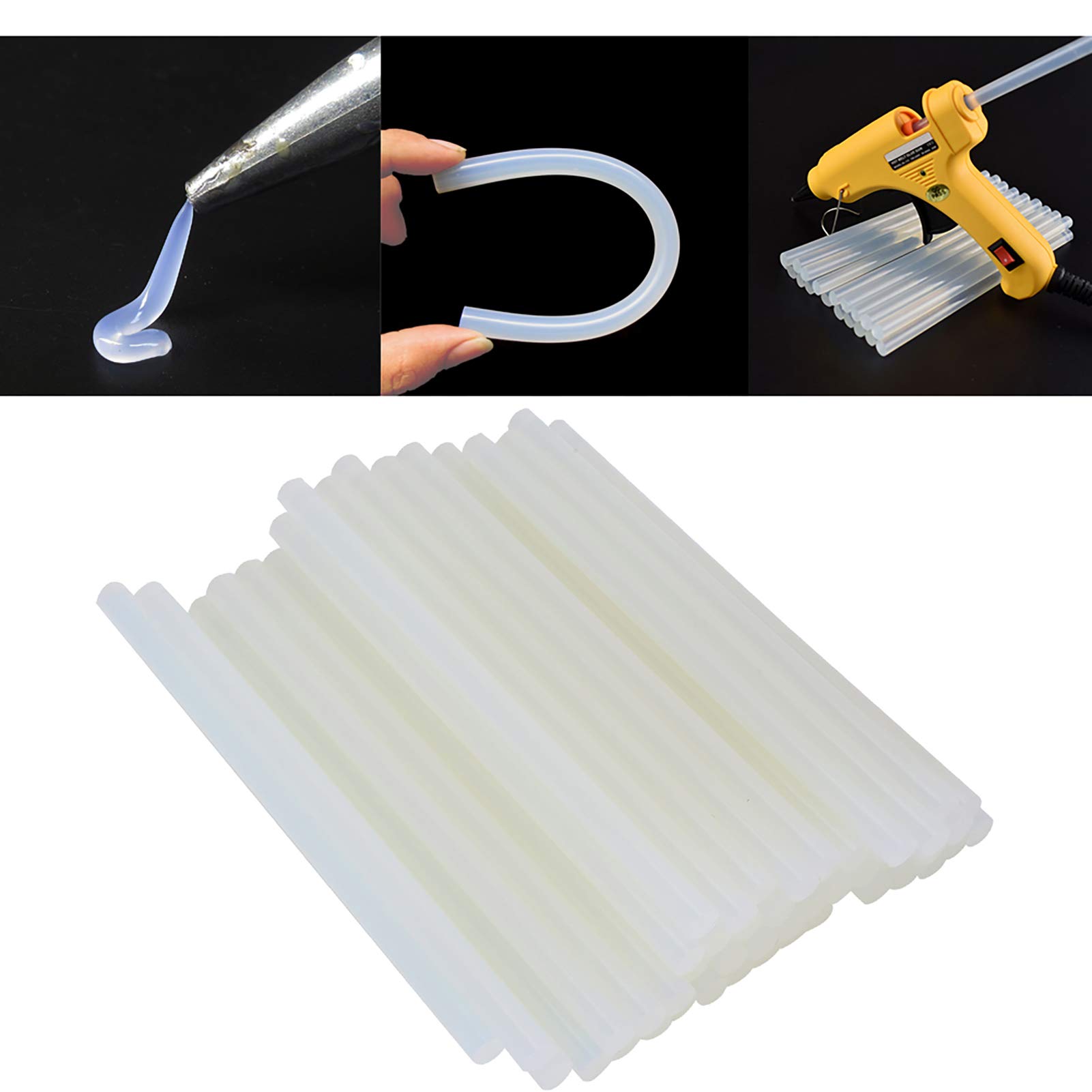 50 Bastoncini di colla a Caldo, Super colle Fai da Te, Bastoncini Trasparenti Ad Alta Viscosità Per Artigianato, Abbigliamento, Decorazioni, Giocattoli(11×220mm)