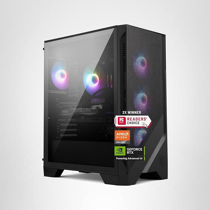 msi Codex Z2 Gaming Desktop: AMD R7-8700F, GeForce RTX 5070, 32GB DDR5, 2TB m.2 NVMe SSD, USB Type-C, VR-Ready, Windows 11 Home : A8NVP-436US