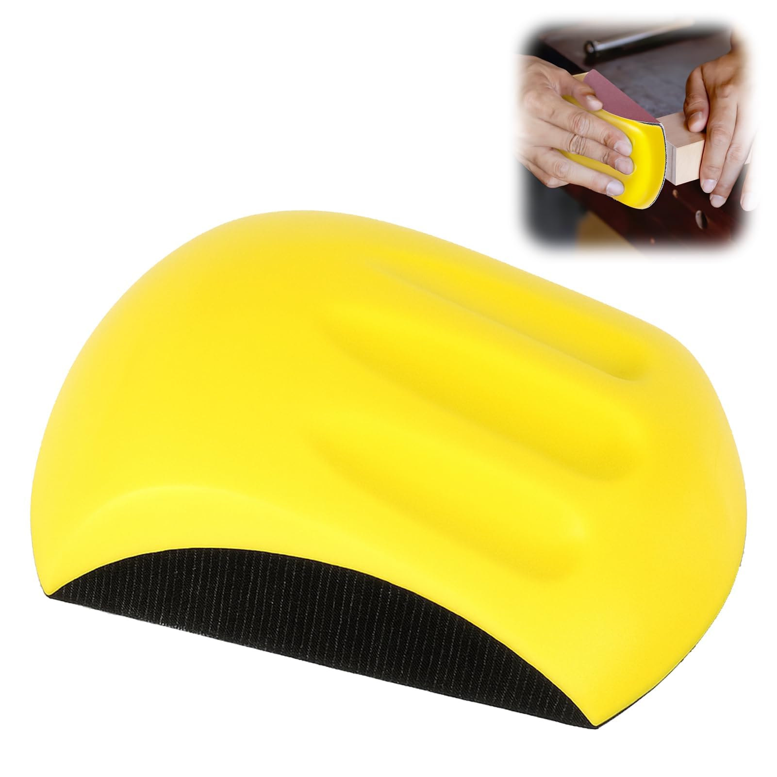5 Inch Hand Sanding Block for Wood,Hook & Loop Ergonomic Mouse Sander Pad for Woodworking Furniture Restoration Automotive Polishing Drywall and Crafts