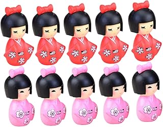 Amosfun 20 Pçs Boneca Quimono Bonecas Japonesas Adornos Para Meninas Boneca Gueixa Japonesa Ornamento De Quimono De Mesa Boneca De Quimono De Plástico Para Casa Decoração Japonesa Enfeite