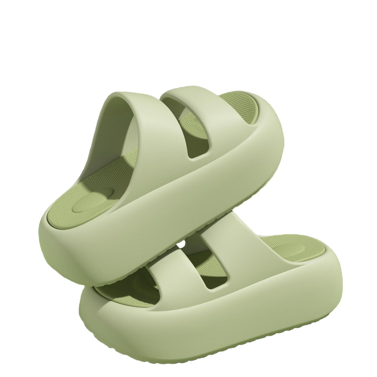Gyios Summer Slippers Slide Sandals For Women Indoor Outdoor, House Woman, Non Slip Shower Slides- Green-35-36