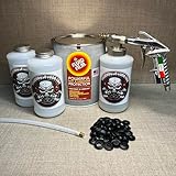 Gallon Fluid Film Amber, Pro Undercoating Spray Gun, 360* Wand, 3 Quart Bottles, 50 Rust Plugs