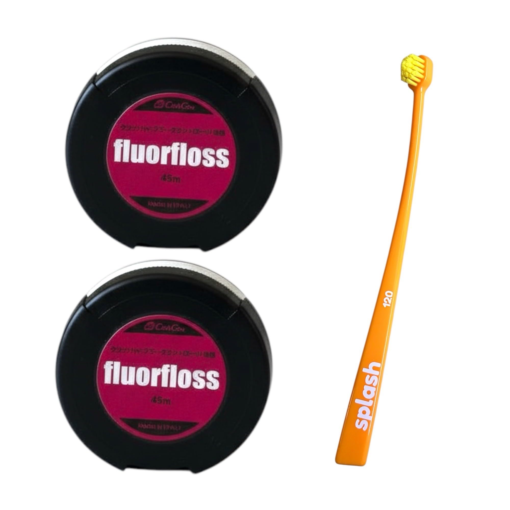 Floor Floss 45m (2 pieces) + 1 Splash Brush Extra Soft (1 piece) [Set] (Dental Floss and Doctor Supervised Toothbrush Set)