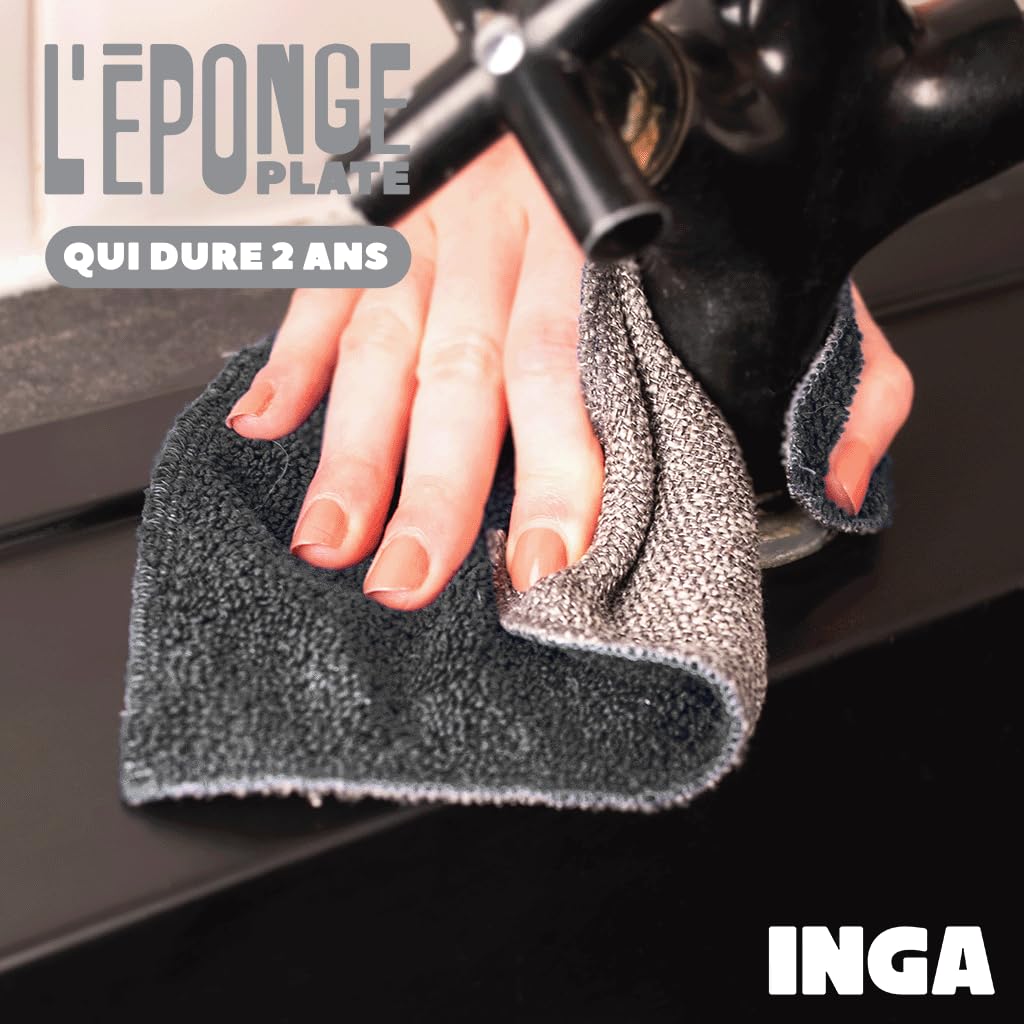Eponges Plates Réutilisables Lavables INGA - Face Grattante et Absorbante