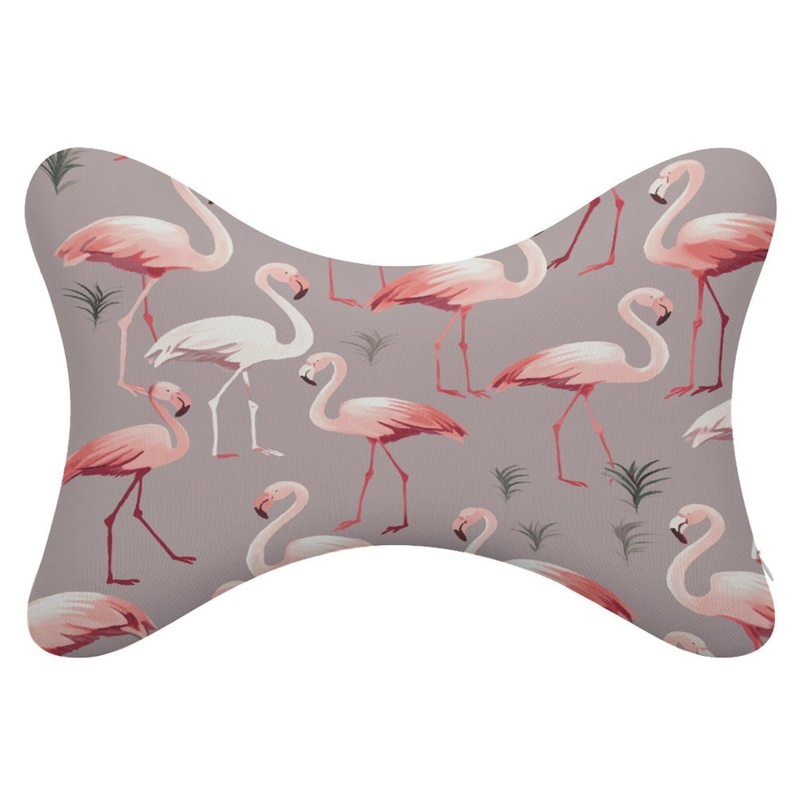 FekiLoot Pink Flamingo Pattern Car Headrest Set of 2,Softness Memory Foam Car Neck Pillow with Breathable Removable Cover Car Neck Support Pillow Ergonomic for Driving, Office