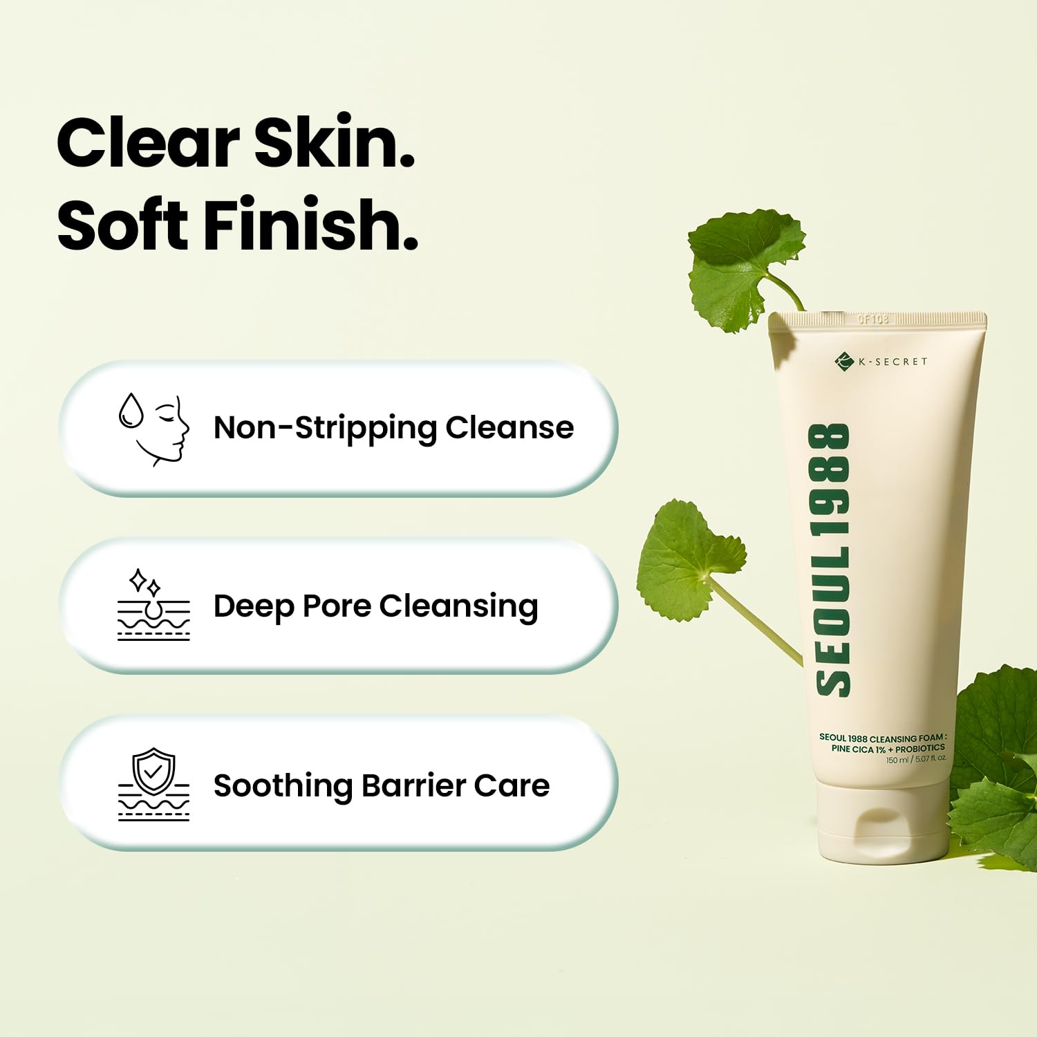 K-SECRET - KSECRET SEOUL 1988 Mousse Nettoyante : Cica de Pin 1% + Probiotiques, 150ml / 5.07 fl.oz