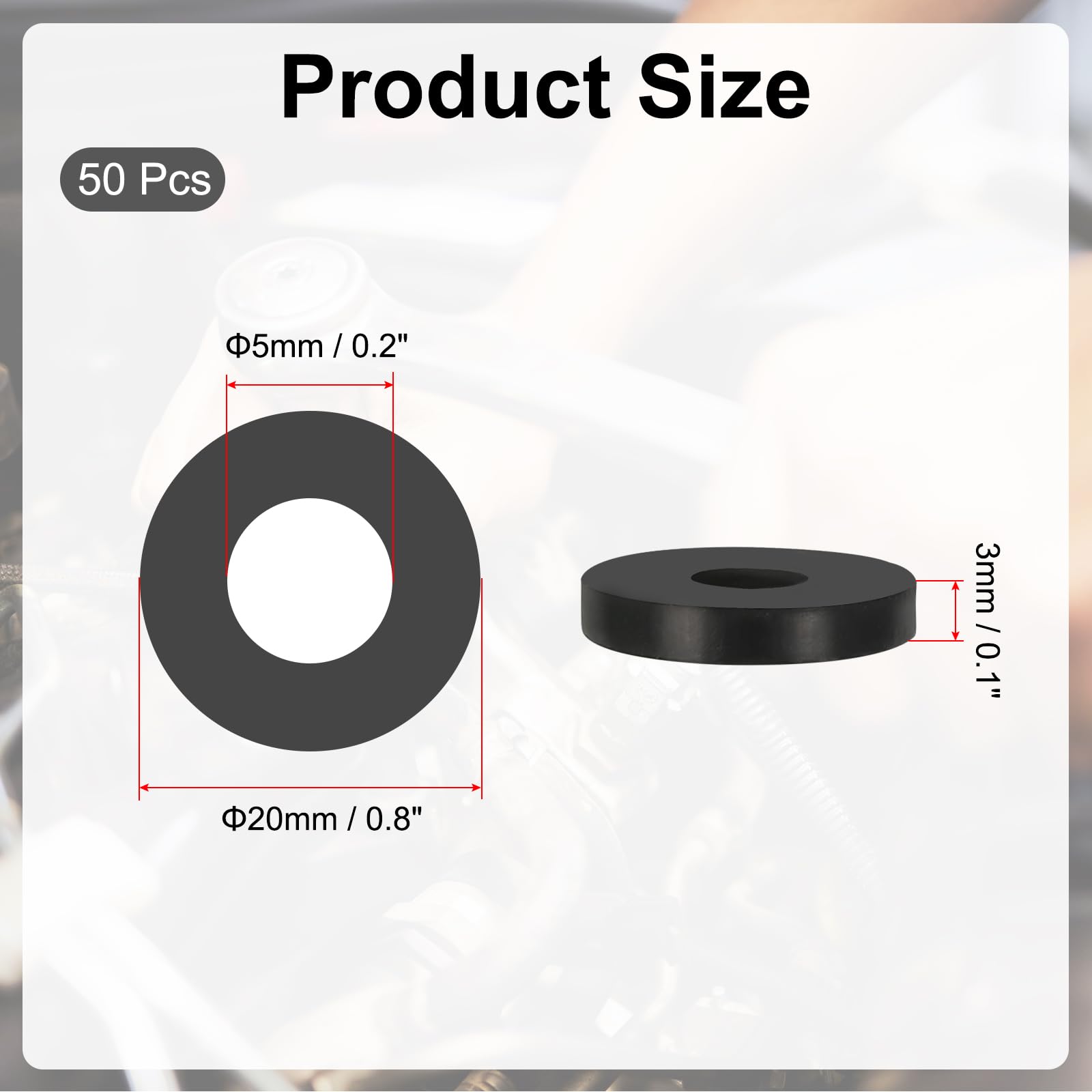 PATIKIL Multi Purpose Rubber Spacer - Image 2