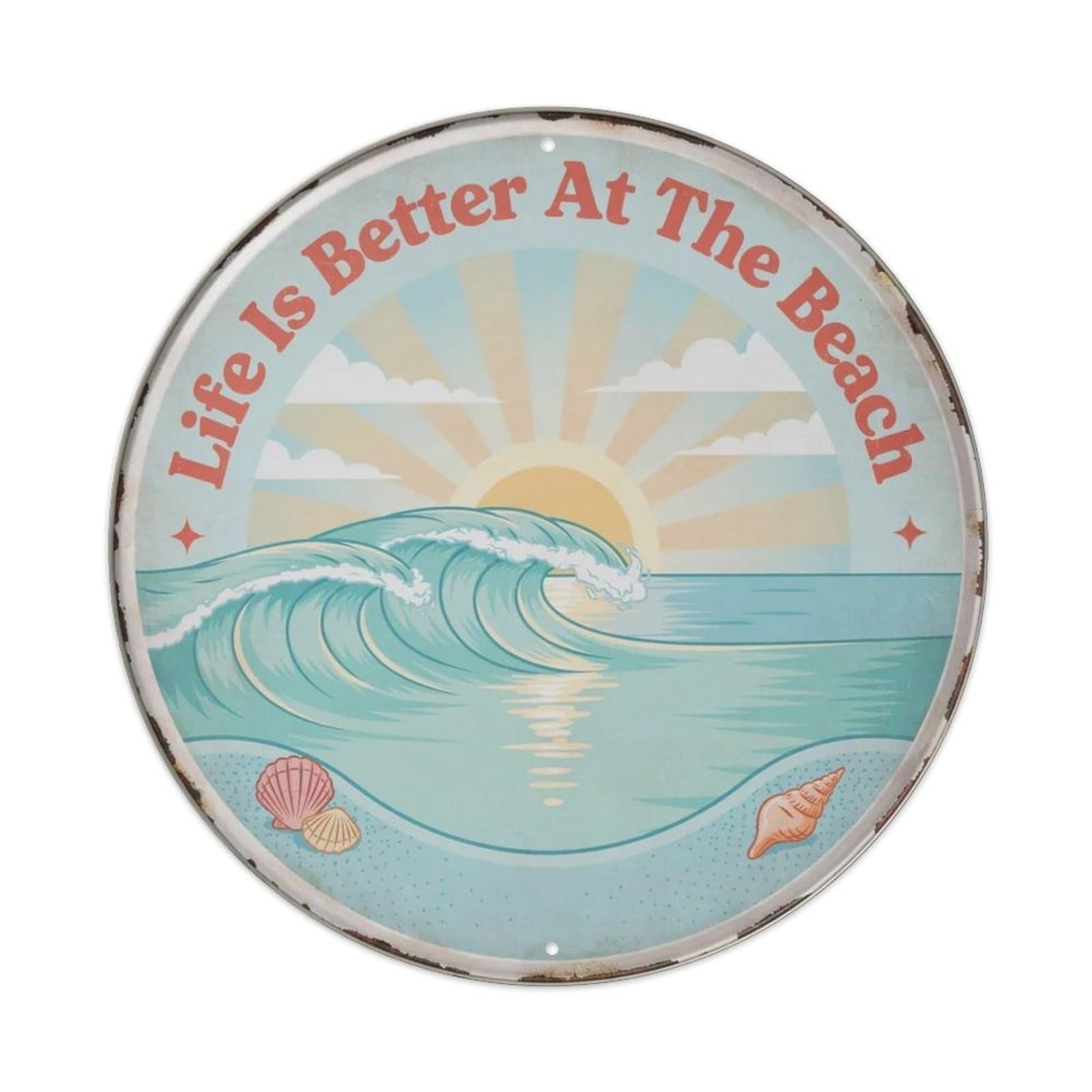 Life Is Better At The Beach Metal Tin Sign Plaque