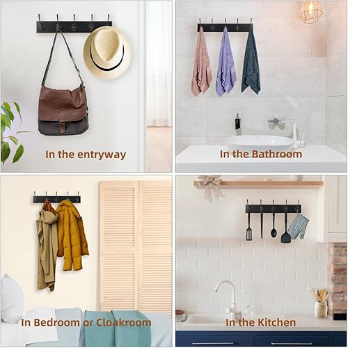 Miniatura 7 de POZEAN Perchero de pared para colgar abrigos, sombreros, chaquetas, bolsos, bufandas, llaves