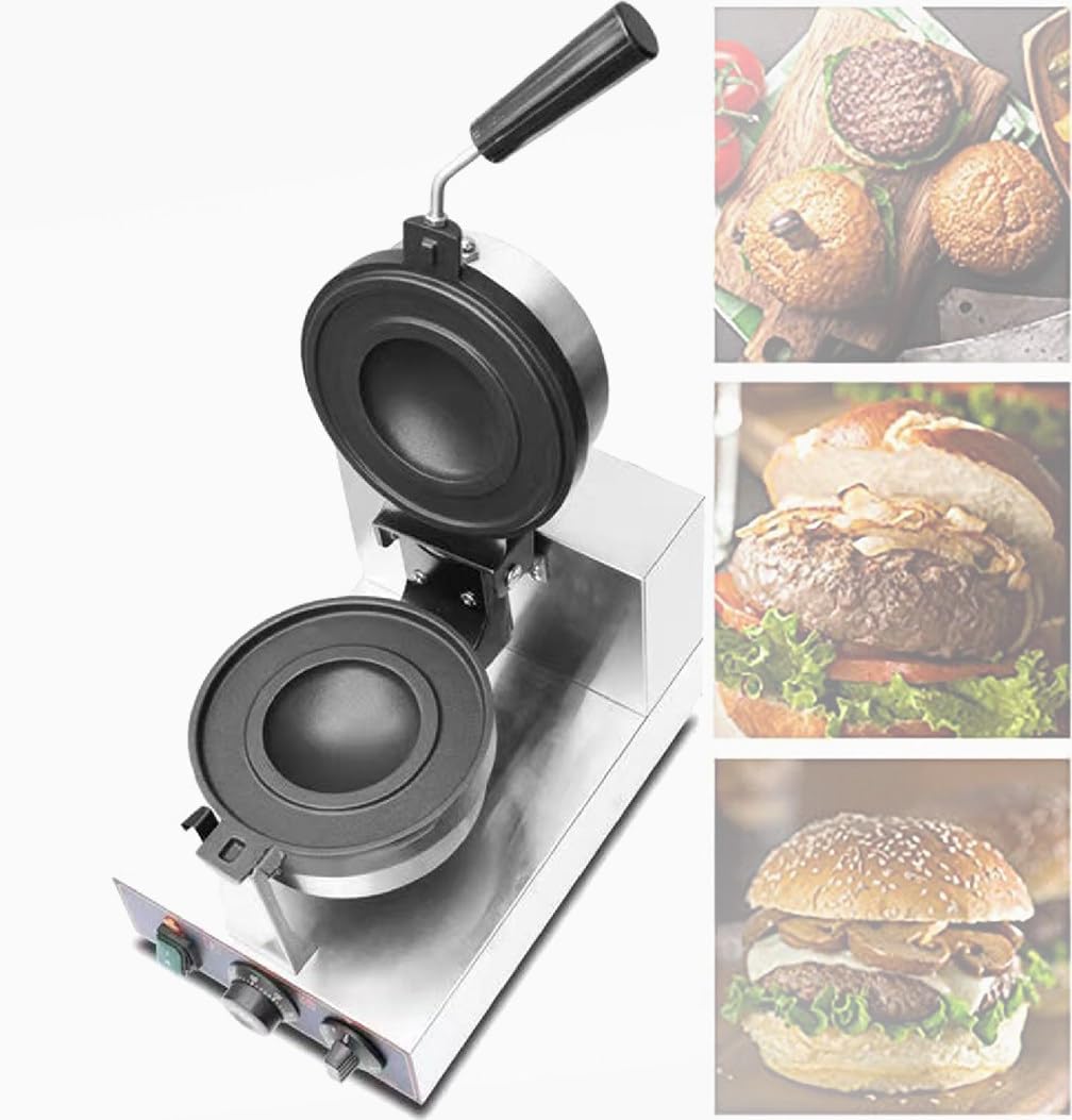 Waffle Maker Electric Press Burger Machine Commercial Non Stick Press Hamburger Machine, Electric Burger Waffle Maker, Ice Cream Stuffed Burger Machine, for Home Kitchen Use Breakf