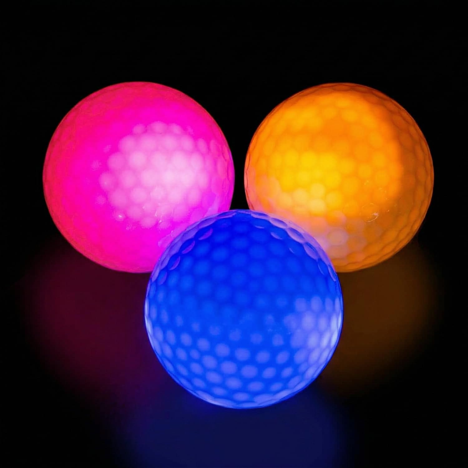 THIODOON LED golfbälle bunt Light Up Golfbälle Nacht Golfball leuchtet im Dunkeln leuchtende golfbälle Perfekt für Nacht-Training und Golf-Langstreckenschüsse golfbälle pink rot blau grün Gelb weiß