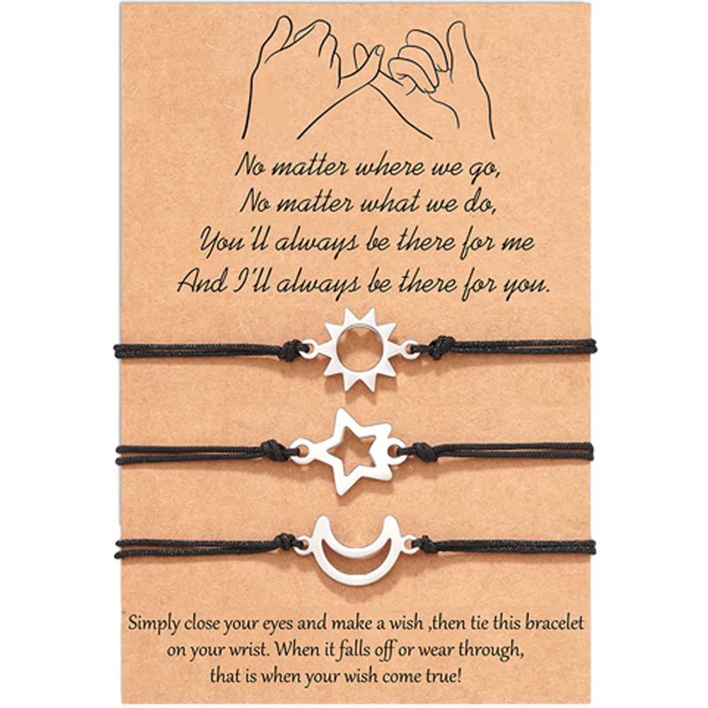 See full amazon price history chart for Palotay 3pcs Pinky BFF Bracelets for Women Men Long Distance Matching Friendship Bracelet Adjustable Cord Heart Bracelet for Best Friends Gift Jewelry Moon, Alloy Palotay 3pcs Pinky BFF Bracelets for Women Men Long Distance Matching Friendship Bracelet Adjustable Cord Heart Bracelet for Best Friends Gift Jewelry Moon, Alloy (B09SL9TGVY) Amazon Price History, Amazon Price Tracker