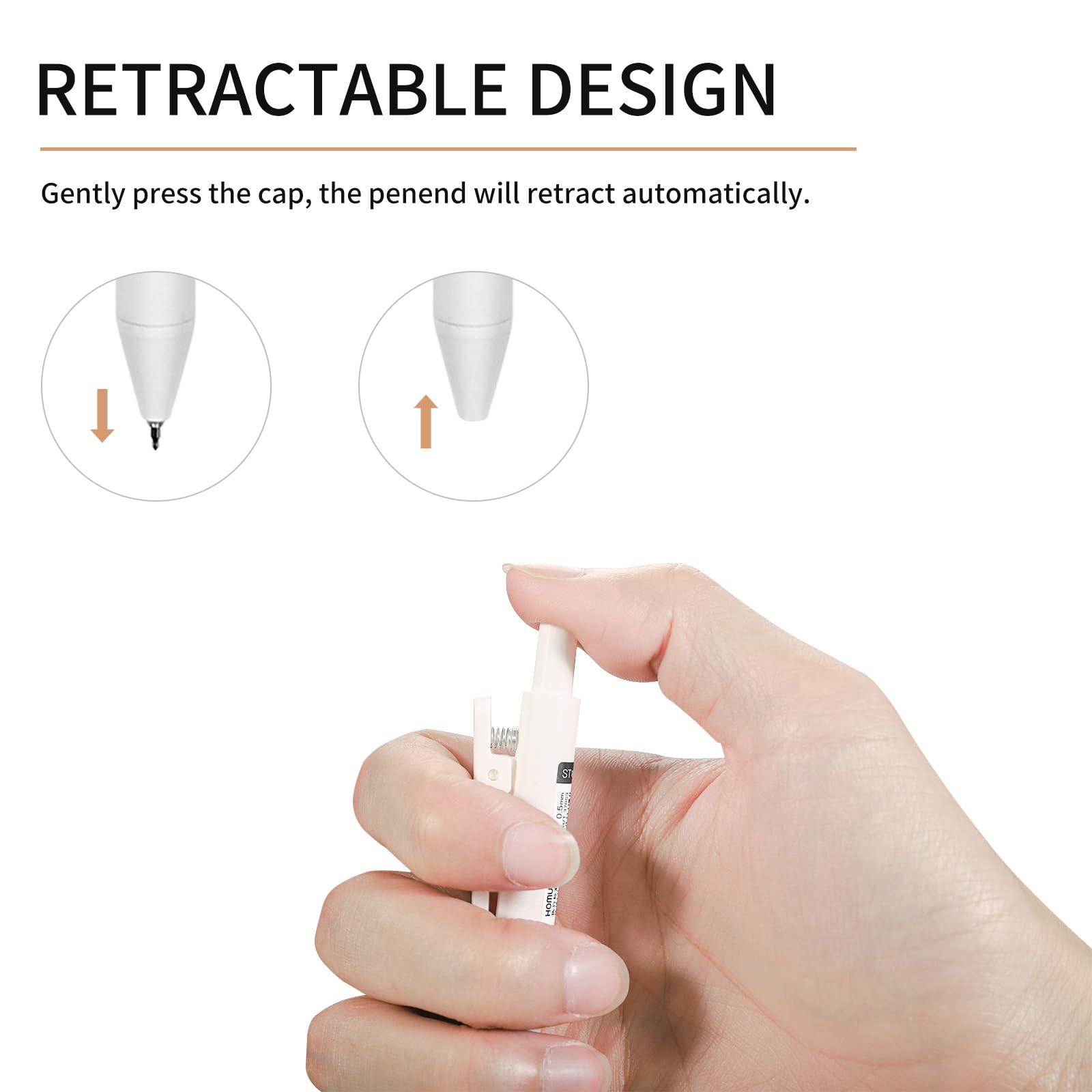 D dDraw 12 Pcs Retractable Gel Pen, 0.5mm Ballpoint Pen, Clip for Easy Carrying Black Ink - Image 3