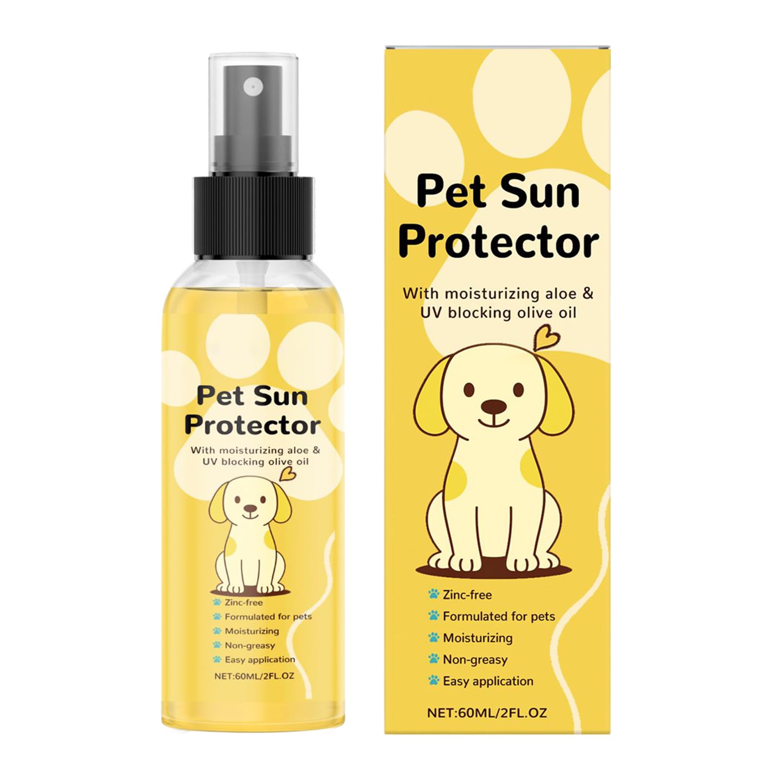Solare per Cani Spray di Protezione Solare Naturale Idratante per Animali Domestici Forniture per Gatti attività all'aperto Giorni Caldi