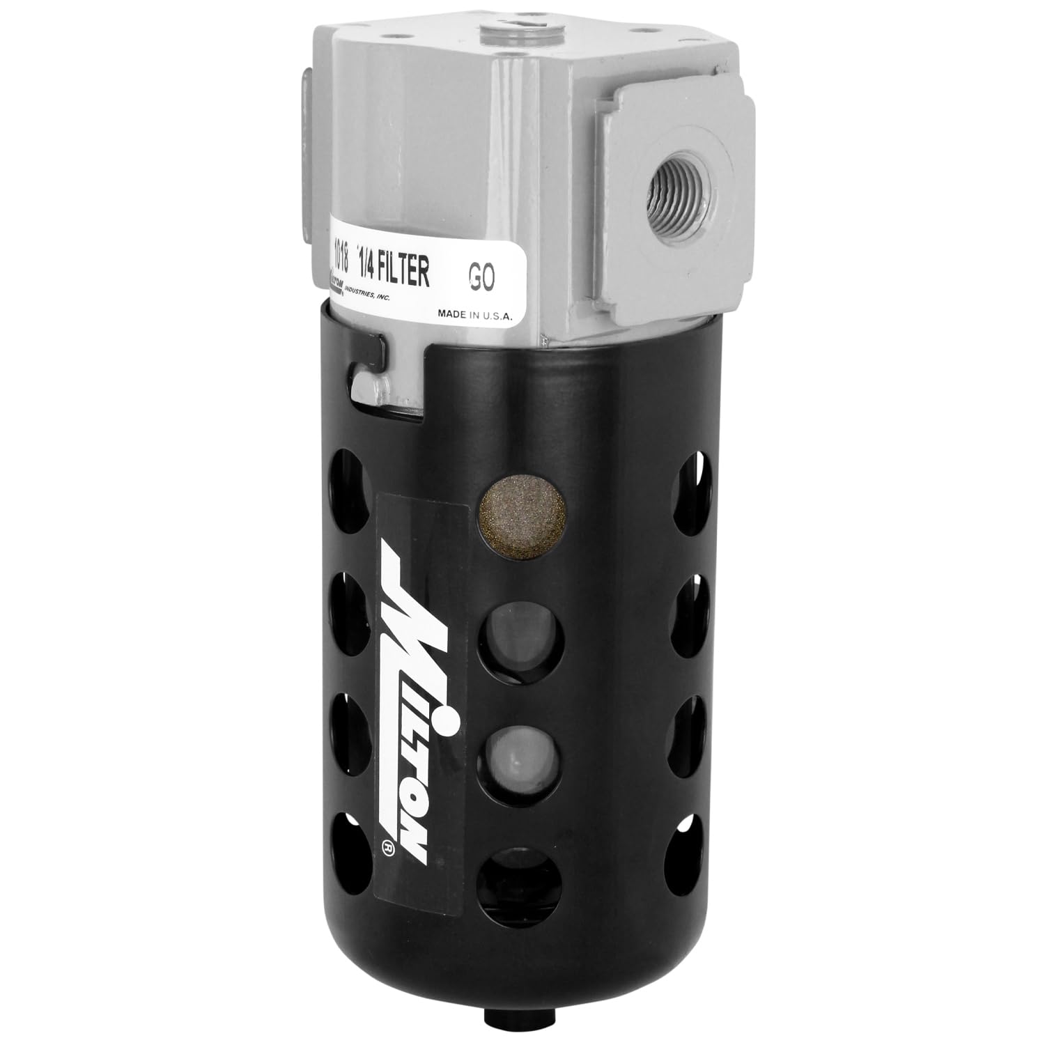 Milton 1018 - Micro Filtro de policarbonato NPT FRL de 1/4 Pulgadas