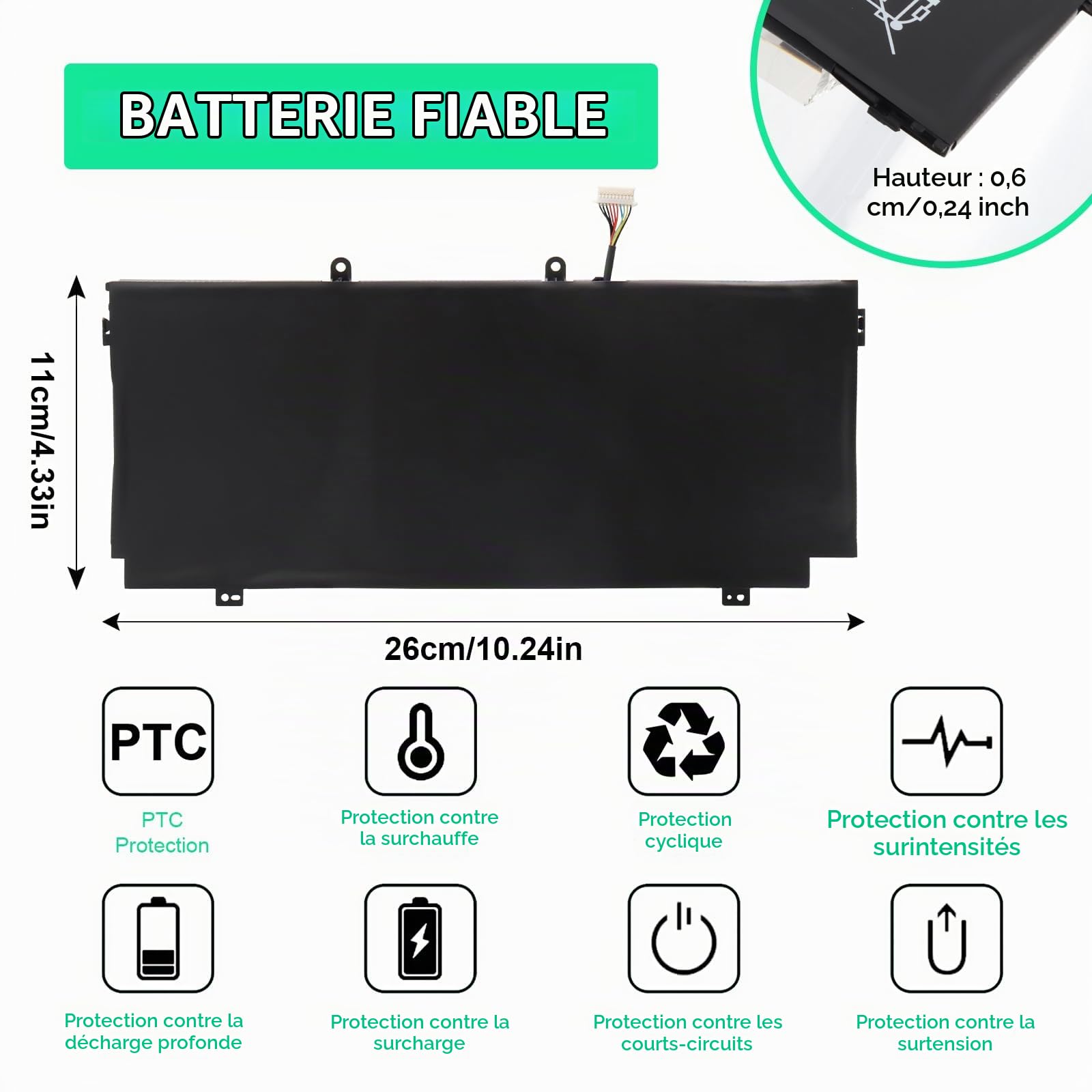 SH03XL Batterie pour HP Spectre X360 13-AC0XX 13-AC033DX 13-AC023DX 13-AC052NA 13-W0XX 13-W063NR 13-W013DX 13T-AB000 HSTNN-LB7L L11421-542 859026-421 CN03XL [11.55V/57.9Wh]