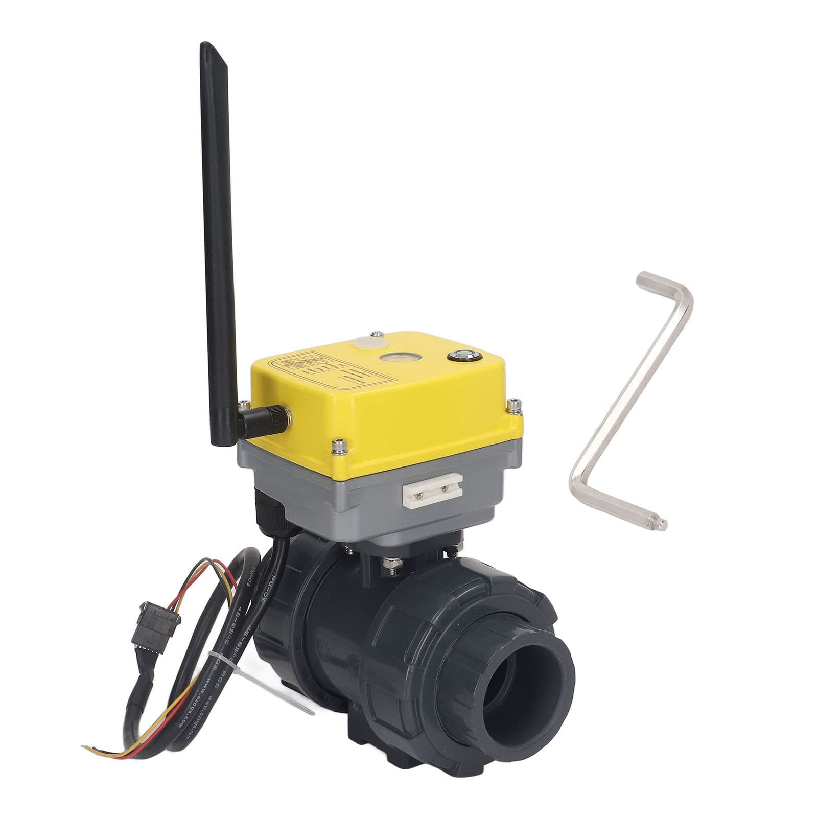 Fockety Válvula de Bola Eléctrica, WiFi IP67 Impermeable 50N.M Torsión App Control Remoto Válvula de Bola Motorizada Universal Monitoreo en Tiempo Real Controlador de Válvula Inteligente (DN40)