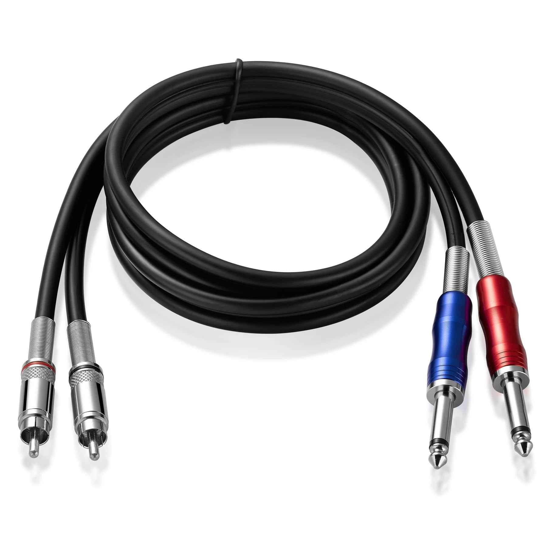Câble audio 2RCA vers double jack 6.35mm en cuivre OFC pur pour restitution haut de gamme