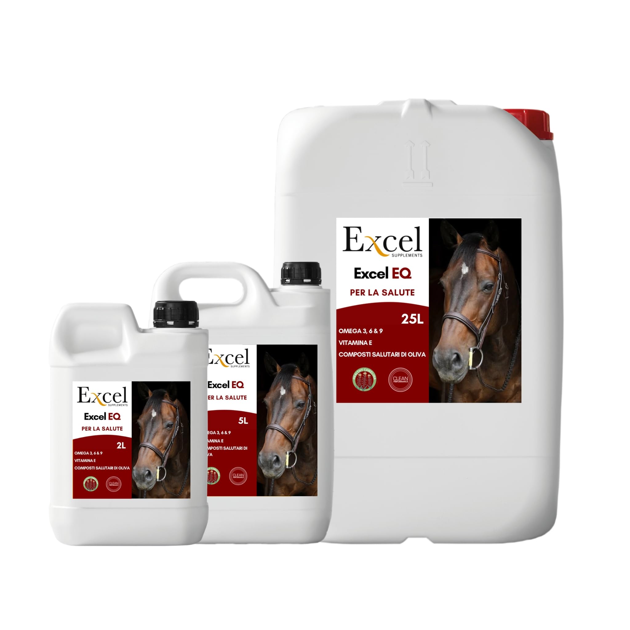 Excel Supplements ® Olio per Cavalli EQ 5000 ml | Integratore Alimentare Concentrato con Omega 3 per Cavalli