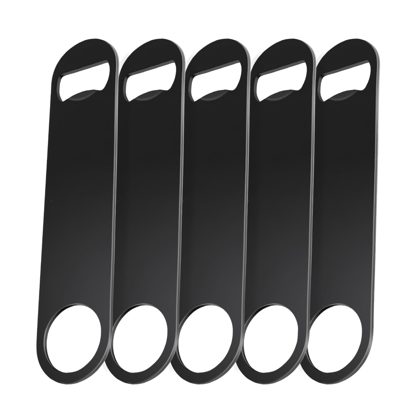 Paquete de 3 abrebotellas de acero inoxidable resistente y plano, abridor de botellas de cerveza, 7 pulgadas, negro, con embalaje exquisito, para cocina, bar o restaurante