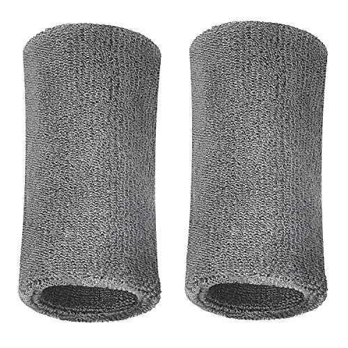 Image of WILLBOND 6 Inch Wrist Sweat Bands for Men Women Tennis Elastic Athletic Long Sweatband Wrist Absorbent for Basketball Tennis Running Outdoor Activity