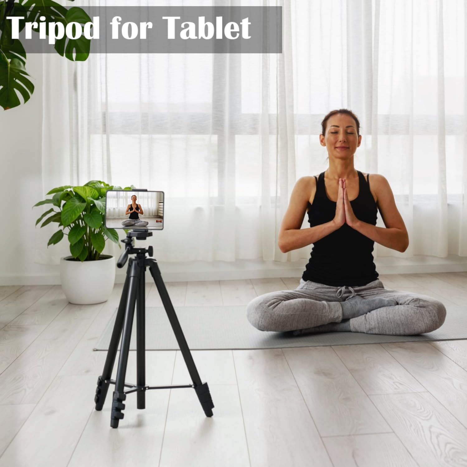 KINGJOY 71" Camera Tripod, Lightweight Aluminum Tripod for Canon Nikon Phone Tablet, with Phone Tablet Mount, Wireless Remote, Carry Bag, Max 6.6LB
