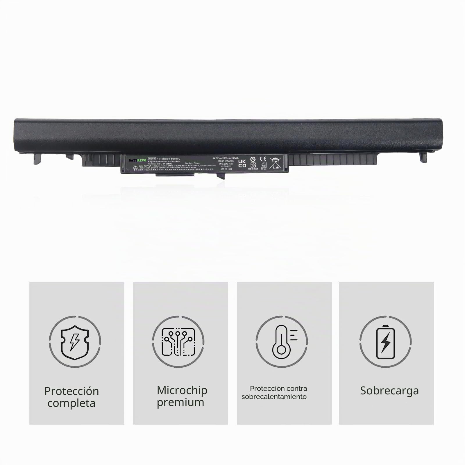HS04 Batería 41Wh/2800mAh HS03 para Portátil HP 807957-001 807956-001 para HP 240 G4 245 G4 246 G4 250 G4 807611-421 807612-421 HSTNN-LB6V HSTNN-LB6U 15-AF067SA 15-BA042NG TPN-I119