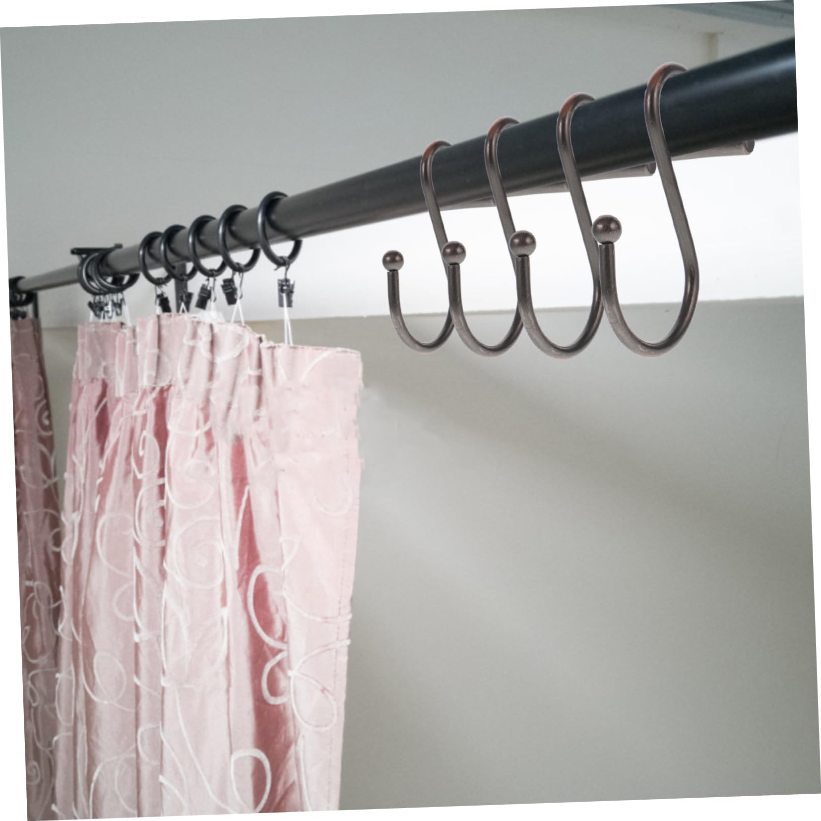 Amosfun 5 Ensembles Crochet De Rideau De Crochet Salle De Bain Patère Salle De Bain s pour Salon s De Rideau De De Le Fer 12 Pièces * 5