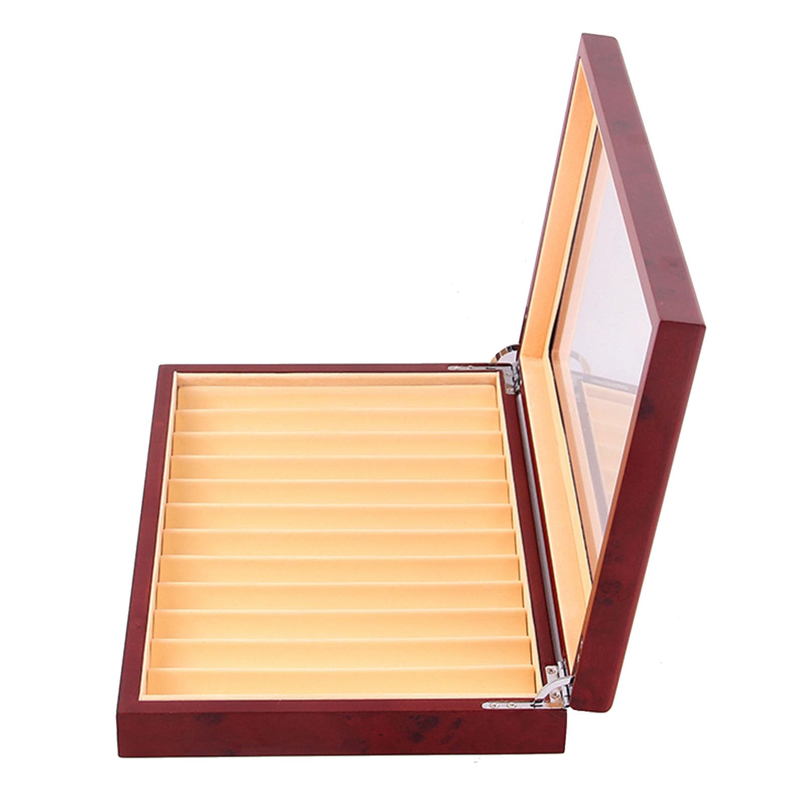 Scatola porta penne in legno con cassetto e finestra in vetro, grande organizer per oggetti da collezione, perfetta per uomo, padre, fidanzato, marito