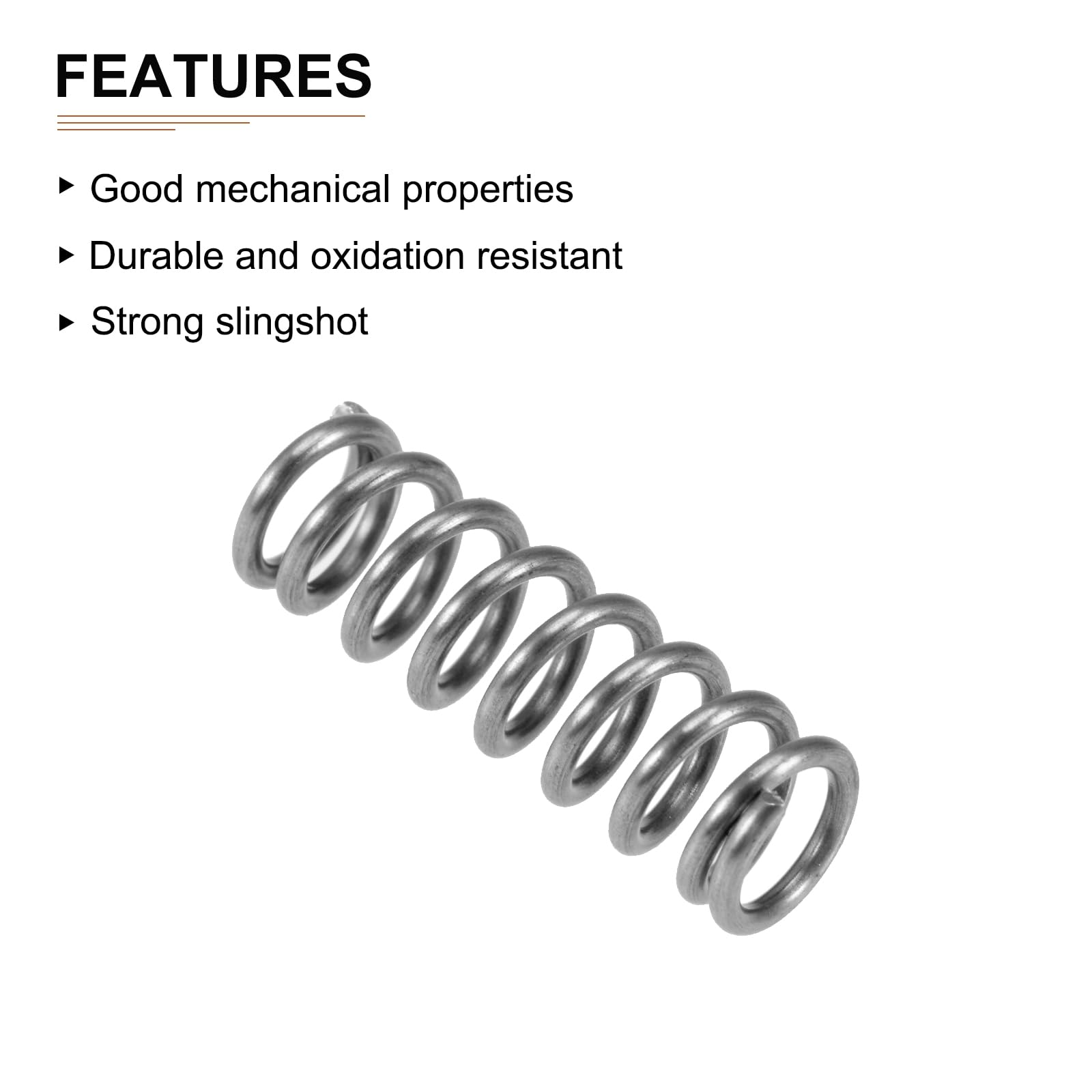 DTGN 1.2x8x25mm(DxODxL) Compression Spring - 15Pack - Good for Machinery - Spring Steel Extension Spring - Gray - Image 3