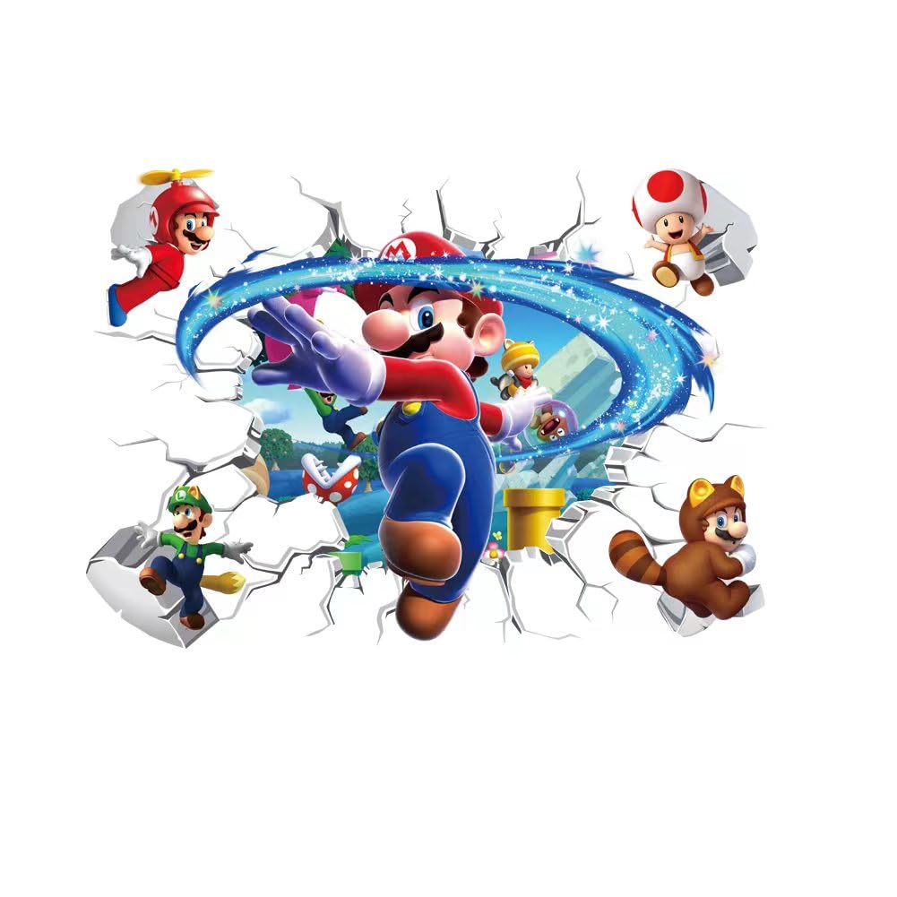 New Broken Hole Wall Decal Cartoon Wall Sticker Living Room Bedroom Decoration Birthday and Holiday Decoration