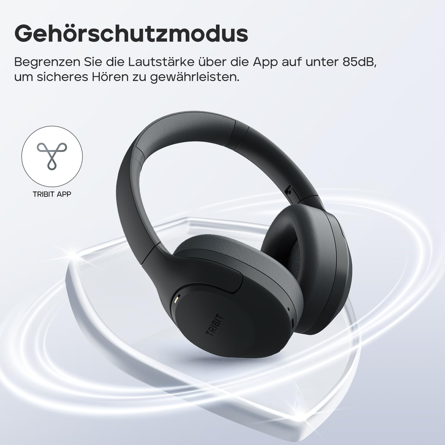 Tribit QuietPlus 81 Over-Ear Kopfhörer mit Noise Cancelling, 110 Std., Schnellladen, Bluetooth 6.0, Deep Bass, 6 EQ per App, kabelloser Bluetooth-Kopfhörer, faltbar und bequem, für Reisen und Arbeit